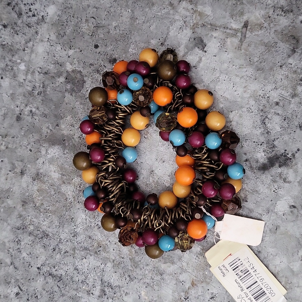 Autumn Colours Stretch Bead Bracelet